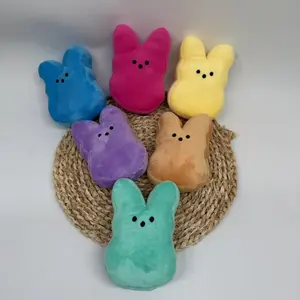 Peeps Rabbit Plush Toy, Soft Cuddly Gift, Stuffed Animal Gift, Multi-Color Cute Adorable Expressions, Indoor Holiday Atmosphere Decoration, Easter Bunny Doll Gift, Soft Stuffed Animals
