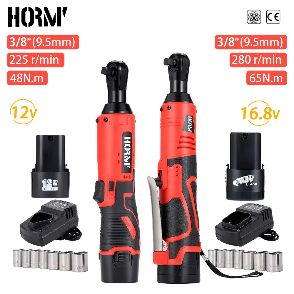 3/8-Inch Right Angle Cordless Ratchet Wrench, Lithium Battery Wrench Electric Screwdriver with Socket, Auto Repair Tools for Screw Removal