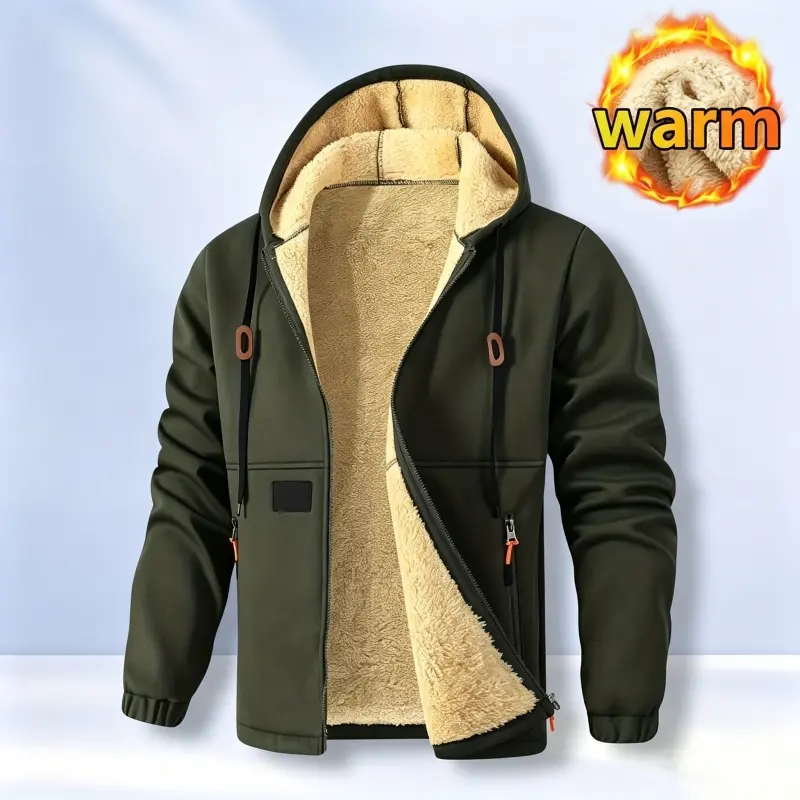 Women’s Fleece-Lined Hooded Windproof Jacket – Winter Warm Jacket, Cold-Weather Outerwear
