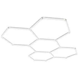 VEVOR Hexagon Garage Lights, 26400LM, 6500K 5 Grid Systems Honeycomb Hexagonal Garage LED Lights, DIY Cool White Car Detailing Garage Ceiling Lighting Bright Shop Light for Gym Basement Workshop