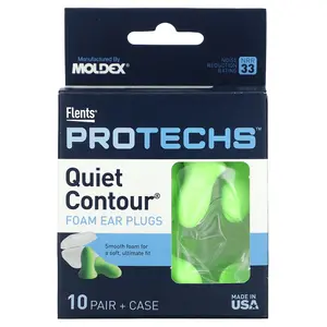 Flents Protechs, Quiet Contour Foam Ear Plugs, 10 Pair + Case