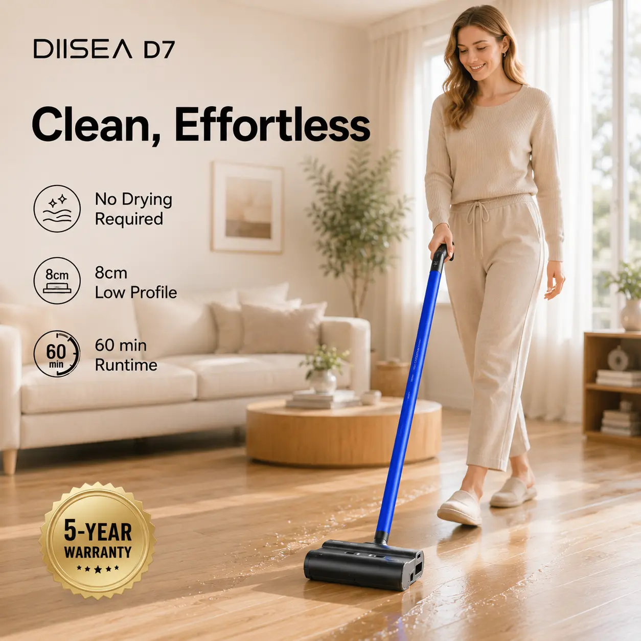 Diisea Water-Dust Cleaner, Wet-Dry All-in-One, Deep-clean for Pet & Toddler Homes