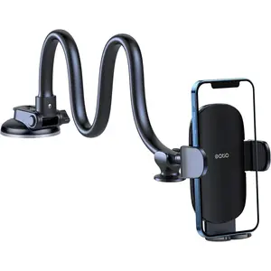 13" Gooseneck  Phone Mount - Windshield & Dashboard Holder with  Suction Cup, Anti-Shake Stabilizer, One-Button Release - Compatible with  17/16/15/14 and  Smartphones