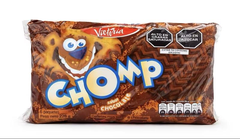 2 bag of Victoria Chomp Cookie Chocolate 228g - High in Saturated Fats & Sodium - Avoid Excessive Consumption - Galletas con Sabor a Chocolate ( pack of 2)
