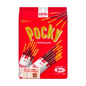 GLICO.JP Japanese Chocolate Pocky Cookie Sticks - 8 Packs, 3.66oz