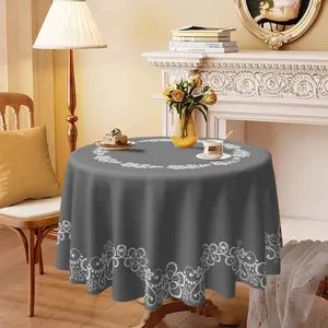 Vintage Court Style Round Tablecloth, Kitchen Dining Decor, Furniture Protector, Party Decoration, Holiday Gift, Hotel Restaurant Home Use