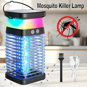 Solar Light Mosquito Trap Lamp, Mosquito Zapper Lamp, Outdoor Indoor Use, Dual Function Lighting, Abs Enclosure, Lithium Batteries Included, Rechargeable Mosquito Killer, Mosquito Killer Lamp
