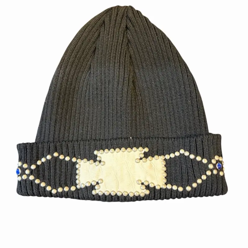KHARK Stud Beanie - Night Black 2.0, Unisex Fit, Stylish Look, Ideal for Daily Wear, Casual Wear, Everyday Use