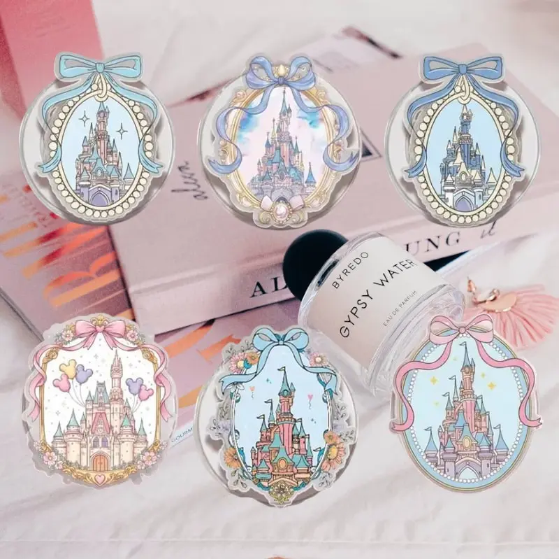 Coquette Magical Castle Acrylic Phone Grip | Aesthetic Princess Core Clear Griptok Vintage Mirror Stand Holder