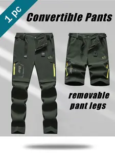 Men's Detachable Two-Piece Quick-Dry Outdoor Work Pants, Multi-Pocket Adjustable Waistband, Anti-Dirty Wear-Resistant Hiking Trekking Shorts