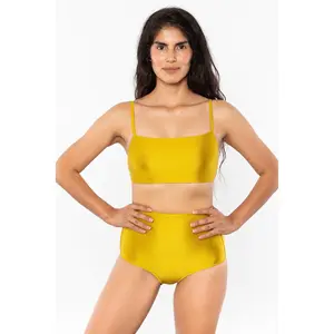 RNT075 - The Monochromatic Minimalist Crop Swim Top