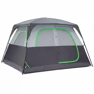 6-Person Waterproof Windproof Dome Frame Tent for Camping, Large Door, 4 Windows, Rainfly, Quick-Setup Family Tent for Outdoor Hiking, Car Camping, Tents For Camping