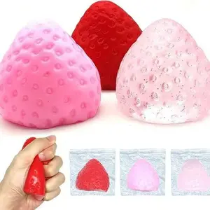 2026 New Model Tabba Strawberry Soft Rubber Toy Strawberry Stress Relief Squeeze Toy Taba Squishies