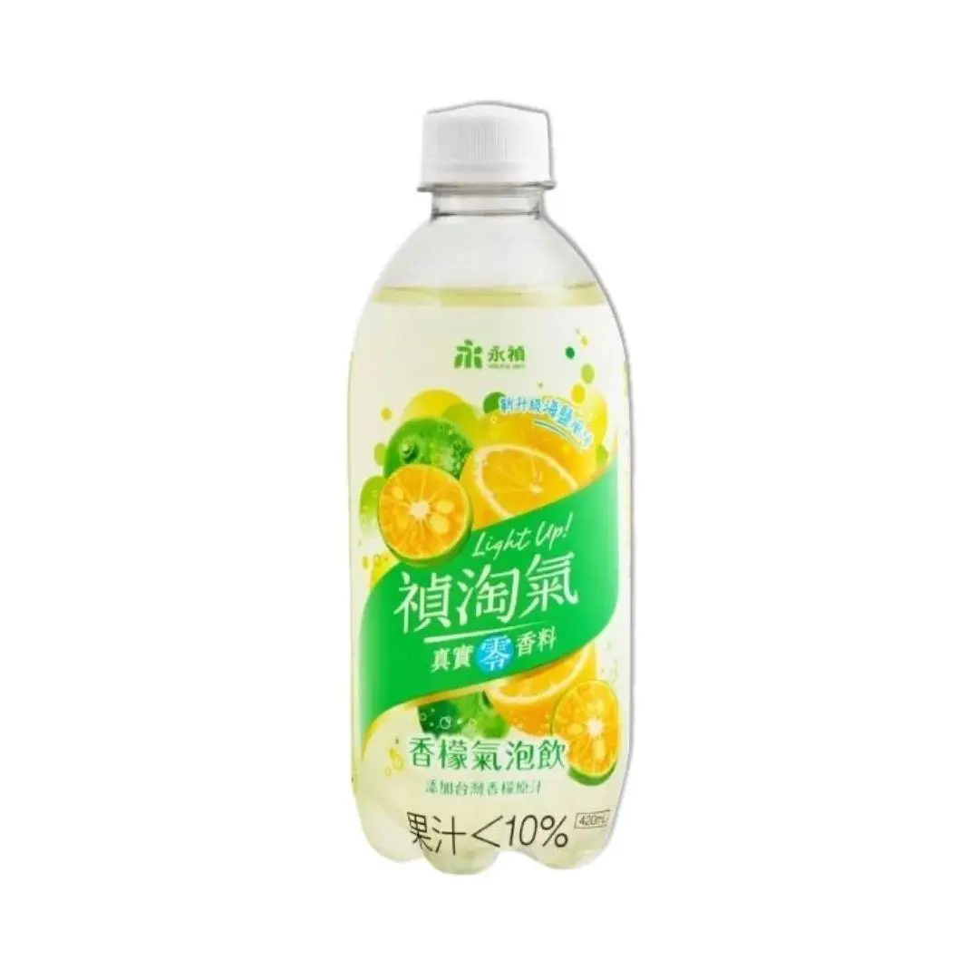 Young Zen Sparkling Soda, Lemon Flavor with Sugar and Citrus Juice - 420ml