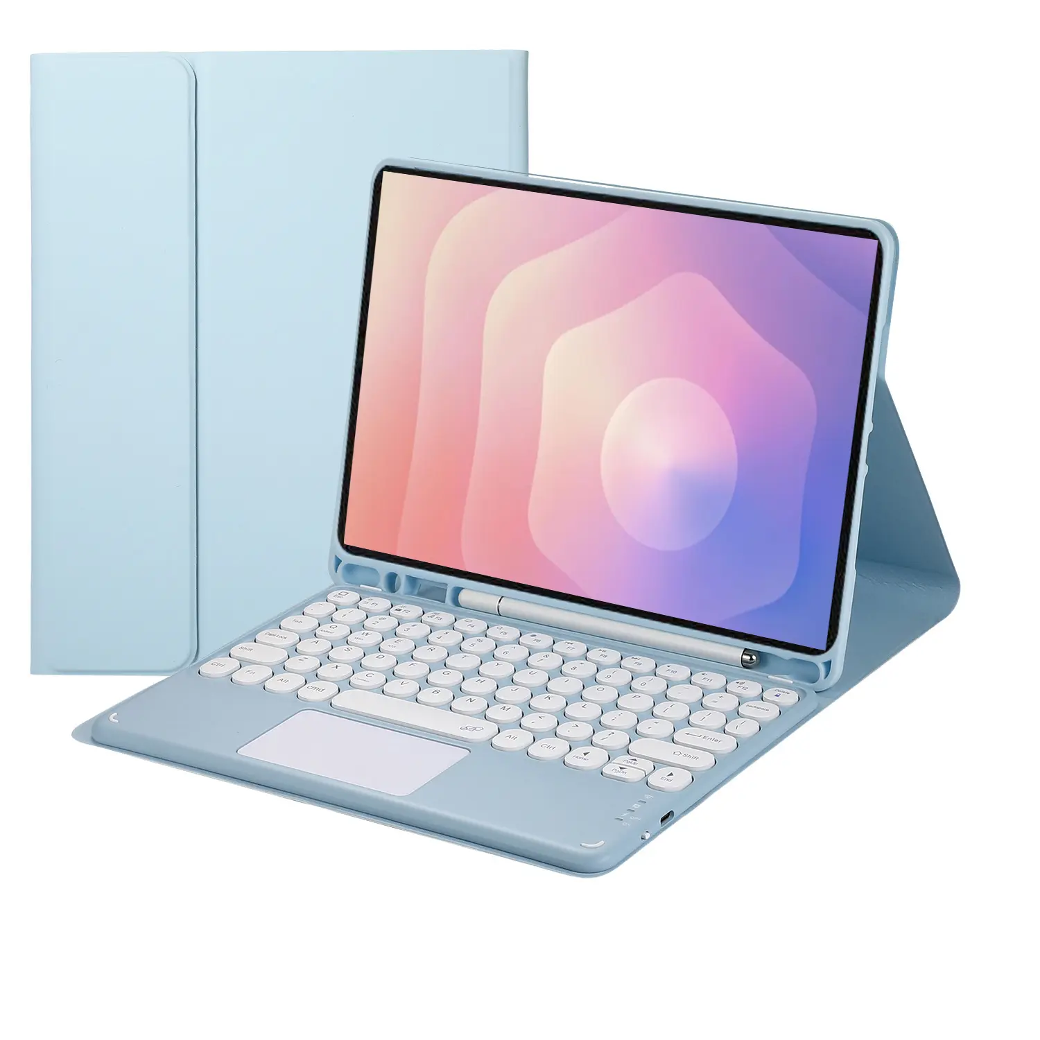 Magnetically Detachable Bluetooth Touch Keyboard Case with Pencil Holder for 11-inch Samsung Galaxy Tab S11 2025 (SM-X730/SM-X736B) Android Tablet Accessories, Ideal for Work, with Fully Charged Compatibility, Batteries