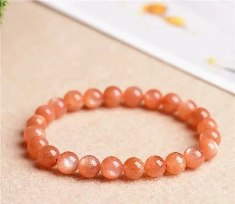 DIY Beading & Jewelry Making Orange Moonstone Beaded Bracelet with Beads - Consecrated by Taoist Master, Enhances Self-Confidence, Improves Mood, Attracts Love, Wards Off Evil, Dispels Negative Energy, Boosts Creativity
