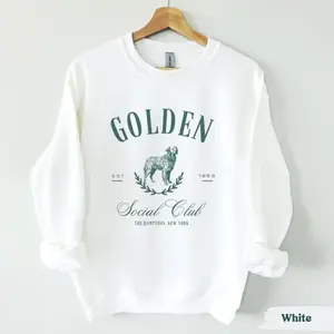 Golden retriever Social Club T-Shirt, Sweatshirt – Golden retriever sweatshirt, Golden Retriever gifts, Golden Retriever mom Cotton Crewneck Fabric Sleeve