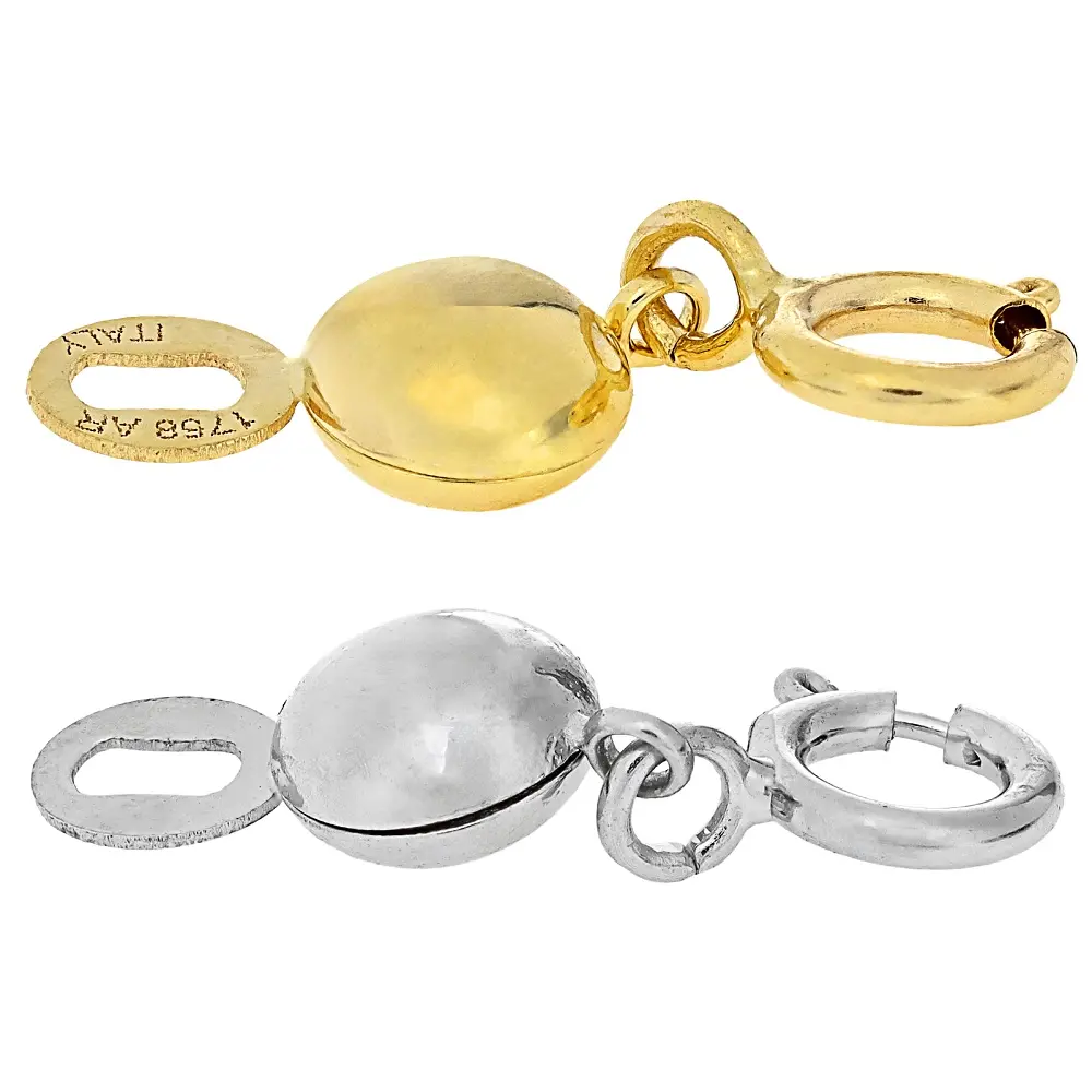 JTV Splendido Oro(TM) 10k White & Yellow Gold Magnetic Clasp Converter Set of 2