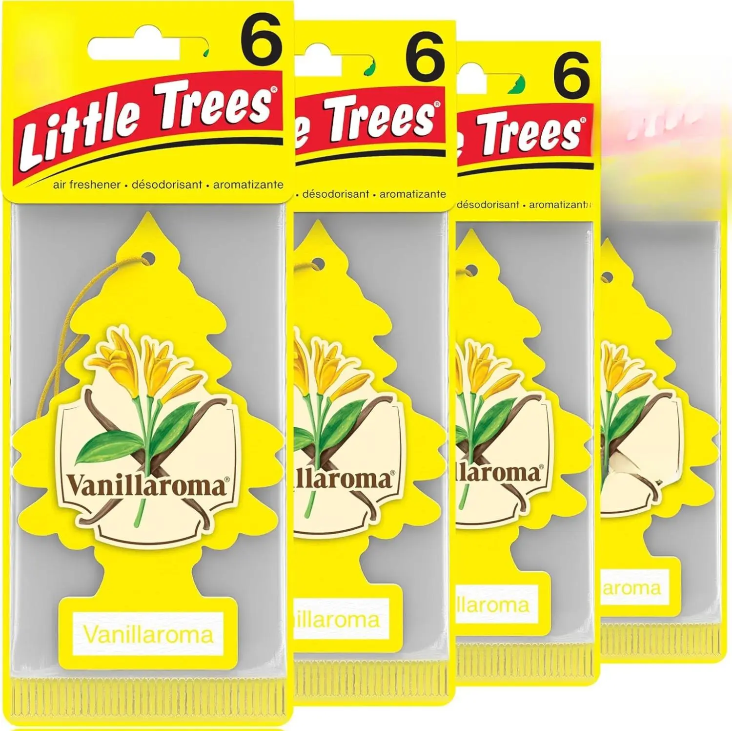 Little Trees Vanillaroma Car Air Freshener - Hanging Tree Design, Long-Lasting Sugar Cane & Coconut Scent, 24-Pack Deodorizer for Car Owners & Bathrooms, Premium Fragrance, Made in USA