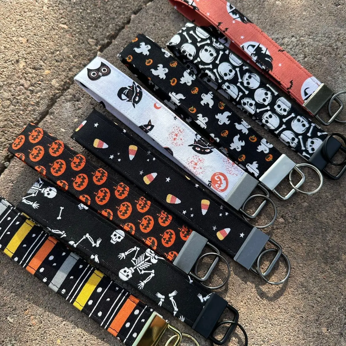 Halloween Keychain Wristlets - Keyfob - Lanyard - Keychain Fabric