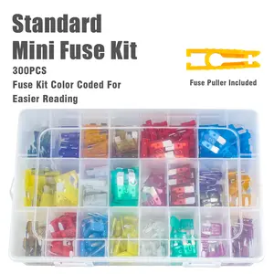 300pcs boxed car fuse clips, small and medium size combination + small clip for easy replacement, suitable for cars, trucks, motorcycles, and boats.