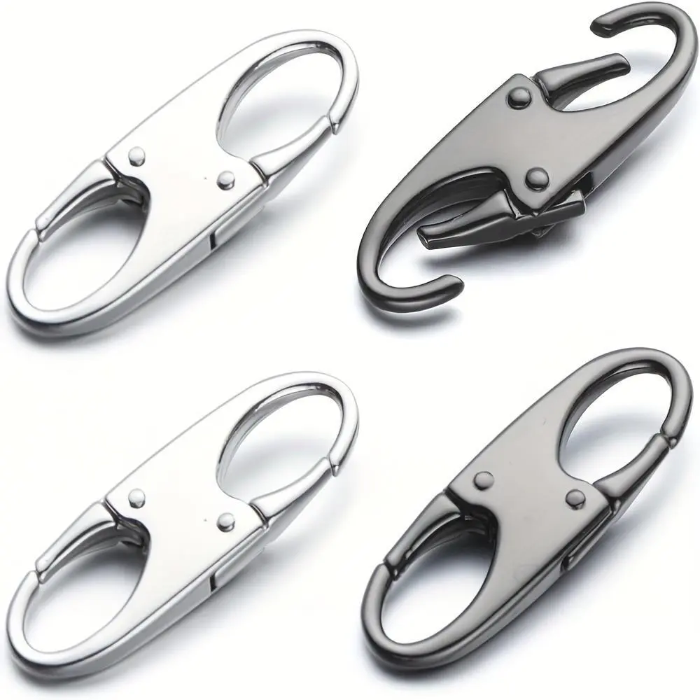 4-Pack SecureLock Anti-Theft Lockable Zipper Clips - Durable Locking Zipper Pulls Replacement with Double Opening Universal Connector - Versatile Black Multi-Purpose Hooks for Backpacks, Luggage, and More