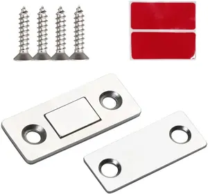 10-Count Drill-Free Metal Magnetic Cabinet Catch Set - Cabinet Stoppers, Magnetic Door Stop for Drawers