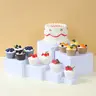 6 PCS Buffet Risers, Large Food Risers for Buffet Table, Display Stand Shelf for Party, Catering, Jewelry & Collectibles,Display Bases, Display Shelf, Display Storage Rack, Organizing Items for Parties & Birthdays, White Plastic Nesting Boxes