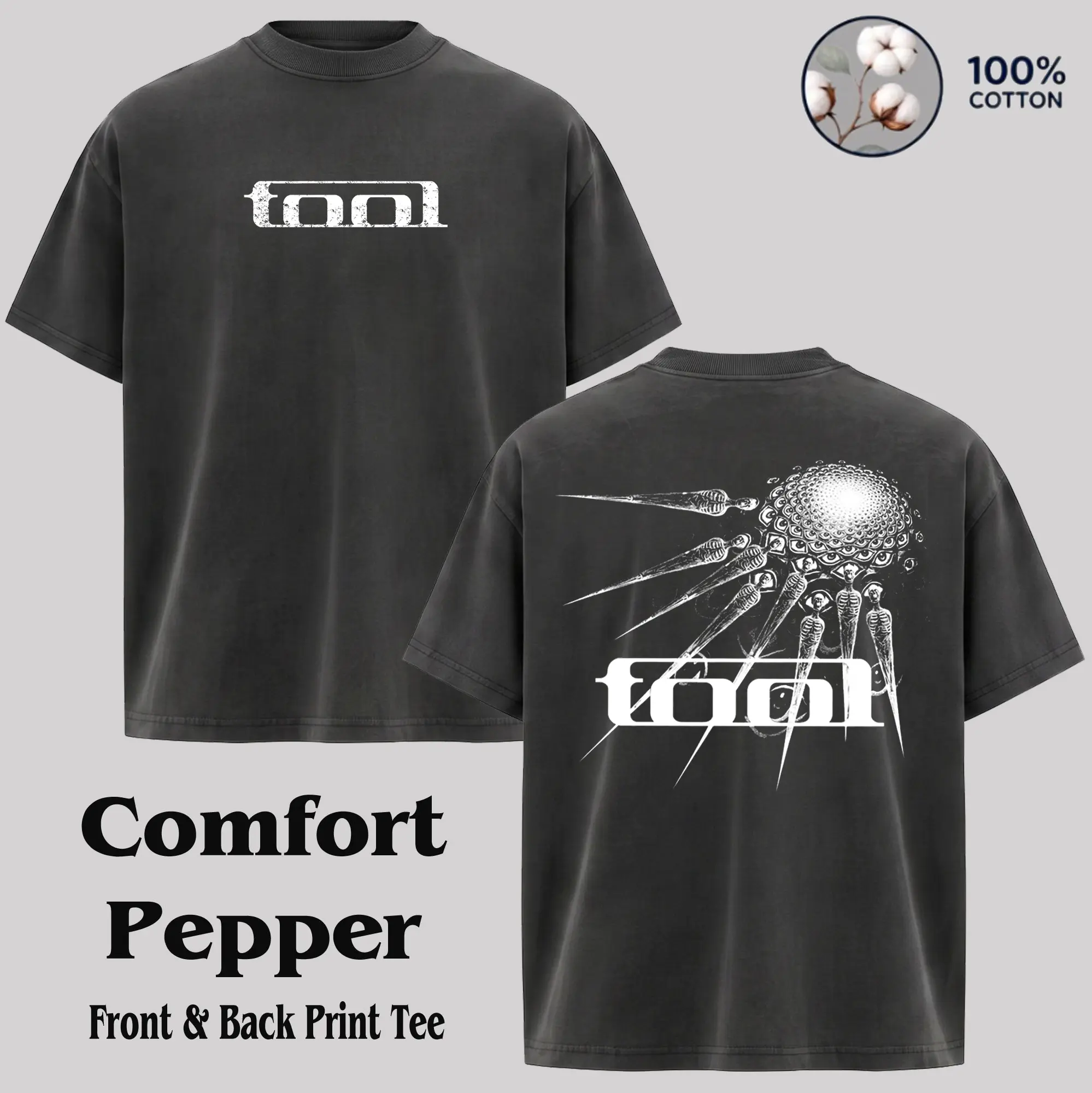 Men's Vintage Tool Rock Band Short-Sleeve Cotton T-Shirt - Unisex Casual Comfort Streetwear Top for Rock Music Lovers, Retro Summer Menswear, Tshirt