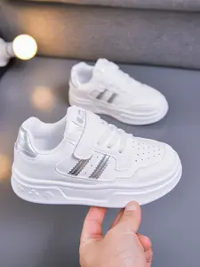 Boys Girls Kids Sneakers Spring Fall New Children Sports Shoes Low Top Trainer PU Leather Lace-Up Rubber Sole All Season School Footwear