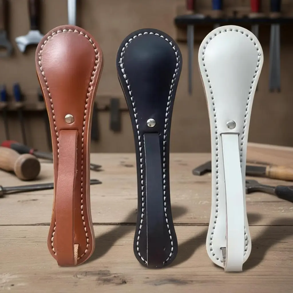 Cowhide Leather Hand Paddle – Portable Leather Handheld Accessory with Smooth Handle for Display and Collection Use, Crafted Leather, Handheld Decor