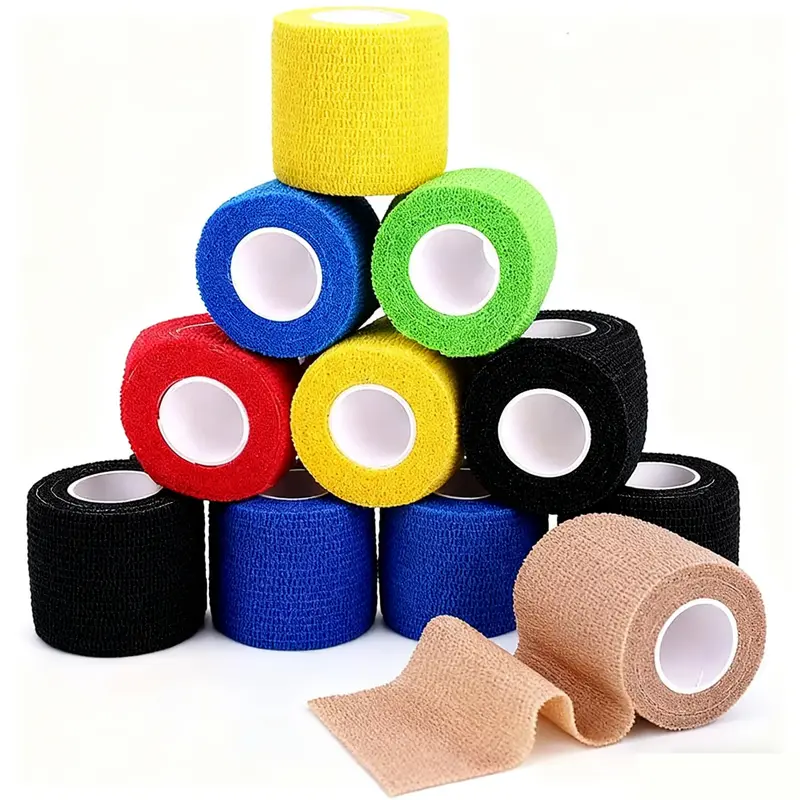 Unisex All-Seasons Elastic Athletic Tape Set - Youth 6-Sheet 3-Color Mixed Non-Woven Mini Self-Adhesive Breathable Stretch Muscle Support Wrap, Secure Hold Essential Fitness Accessory for Ankle-Elbow Sports, Fitness Enthusiasts