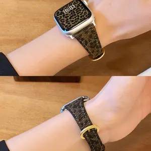 Fashion Leopard Print Apple Watch Band, Watch Straps, Compatible with Series 1-9 and Ultra 2/1, Trendy Metal Buckle Design, Durable Chic Accessory for Women