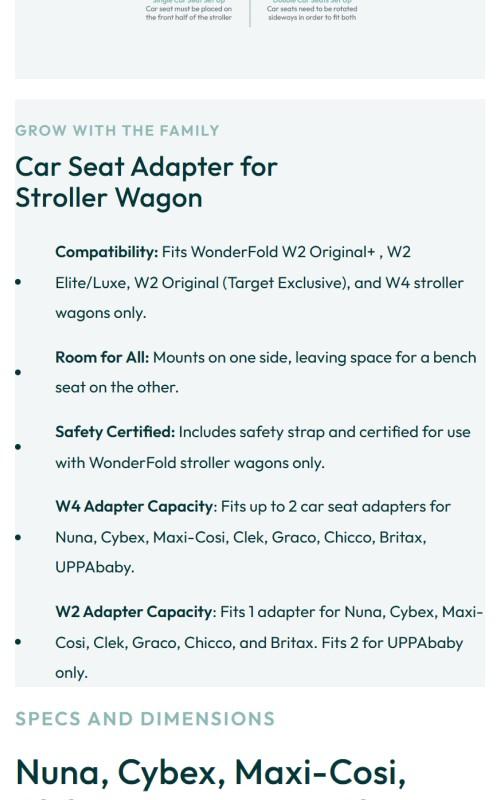 Car Seat Adapter for Stroller Wagon