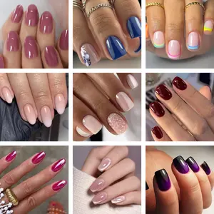 Milky White Press On Nails | CurvLife Nail | 30pcs Short Square Fake Nails | Gradient Glitter Accent | Easy Apply, Natural & Durable | Daily, Business & Elegant Event Nail Art Acrylic Soft Gel