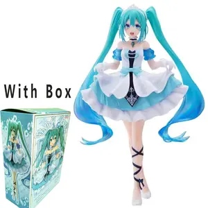 20cm Desktop Cute Hatsune Miku Kwaii Style Anime Figure Toys PVC Model Collector Doll