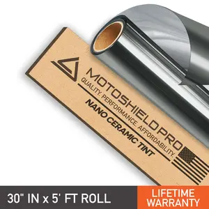 MotoShield Pro Nano Ceramic Window Tint - 30" in x 5' ft Roll + Lifetime Warranty