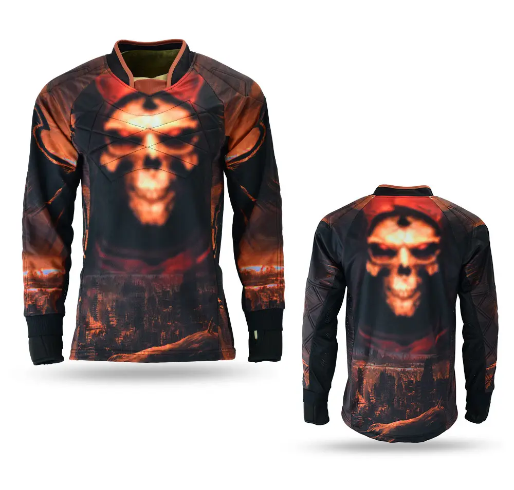 Galaxy High Quality Paintball Long Sleeve Padded Lightweight Jersey Blaxck/Red - 1004