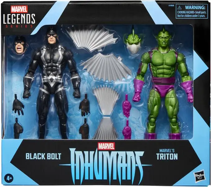 Marvel Legends Inhumans Black Bolt & Marvel’s Triton 6-Inch Collectible 2-Figures Pack, Comics-Inspired Decoration Collectibles