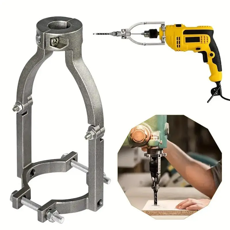 Easy-Install Square Hole Drill Bit Adapter, Aluminum Mortising Attachment for Drill Press and Mortise Machines, Essential Power Tool Accessory for Woodworking