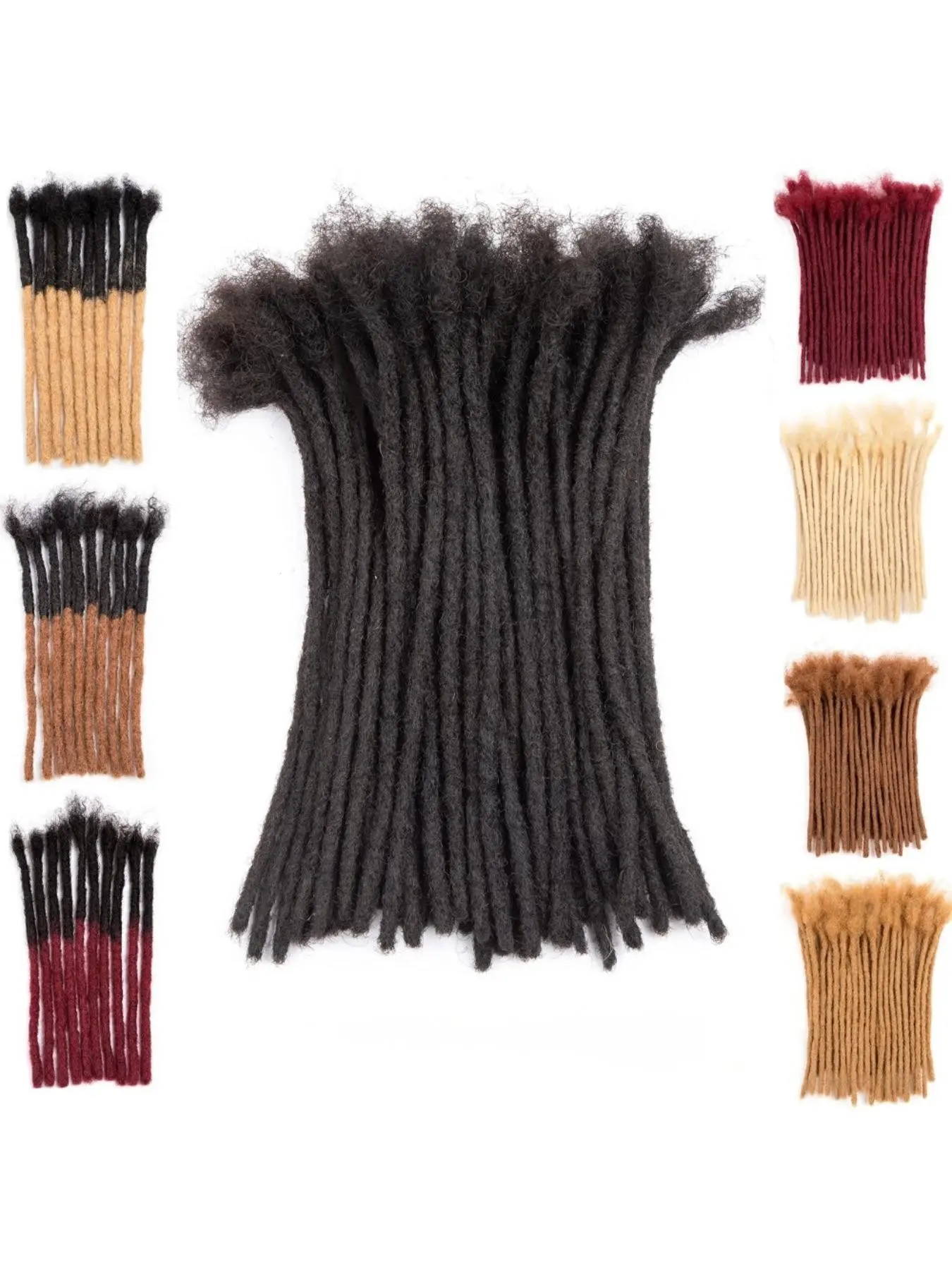 Handmade Human Hair Dreadlocks,0.6cm Dreadlock Extension 100% Full Handmade Permanent Dreadlock Extension for Women/Men/Kids Can Be Dyed Bleached Hairpieces (0.6cm #1B/27, #1B/30#, 1B/99J#,27#, 30#, #99j, 4-16 inch 10-60 Strands)