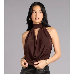 Bold Allure Cowl Neck Open Back Top