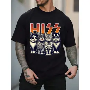 Unisex Hiss Funny Cats Kittens Rock Rockin Birthday Gifts Idea T-Shirt