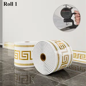 1 roll, 197 inches x 3.94 inches, large thickened version, European-style marble tile panel wallpaper, self-adhesive PVC faux brick, peel and stick, DIY removable with no residue, waterproof, wear-resistant, long-lasting, Marble Pattern Wallpaper