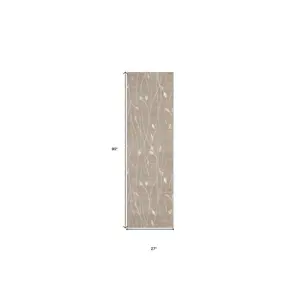 8' Beige And Ivory Floral Runner Rug