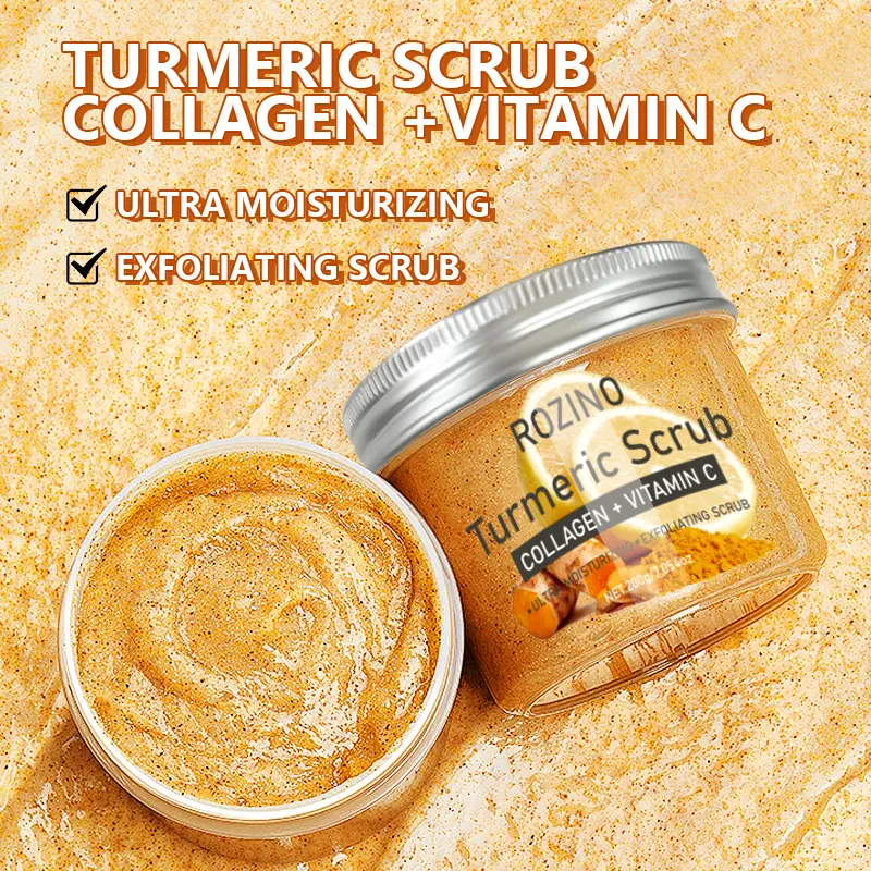 200g turmeric scrub, rich in collagen and vitamin C, deeply moisturizes, gently exfoliates, improves dullness, brightens complexion and rejuvenates the skin