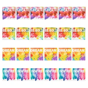 4" x 4" 25 pg. Inspirational Sayings Watercolor Multicolor Paper Notepads - 24 Pc.