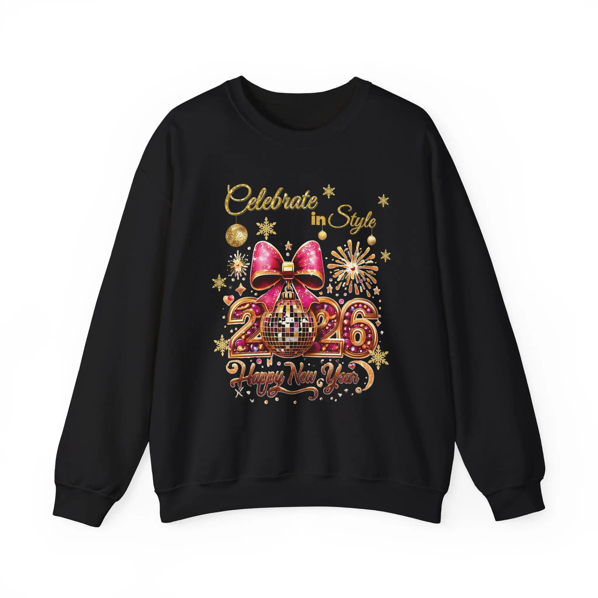 New Year 2026 Glitter Sweatshirt | Celebrate in Style Crewneck | Sparkly NYE Party Sweatshirt