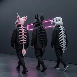 Epic 45" Wearable Dinosaur Skeleton Plush Ultra-Soft Bone Hood & Tail Costume Ultimate Transition Prop for TikTok Gaming Sessions Cloud-Like Comfort Perfect Gift for Dino Lovers