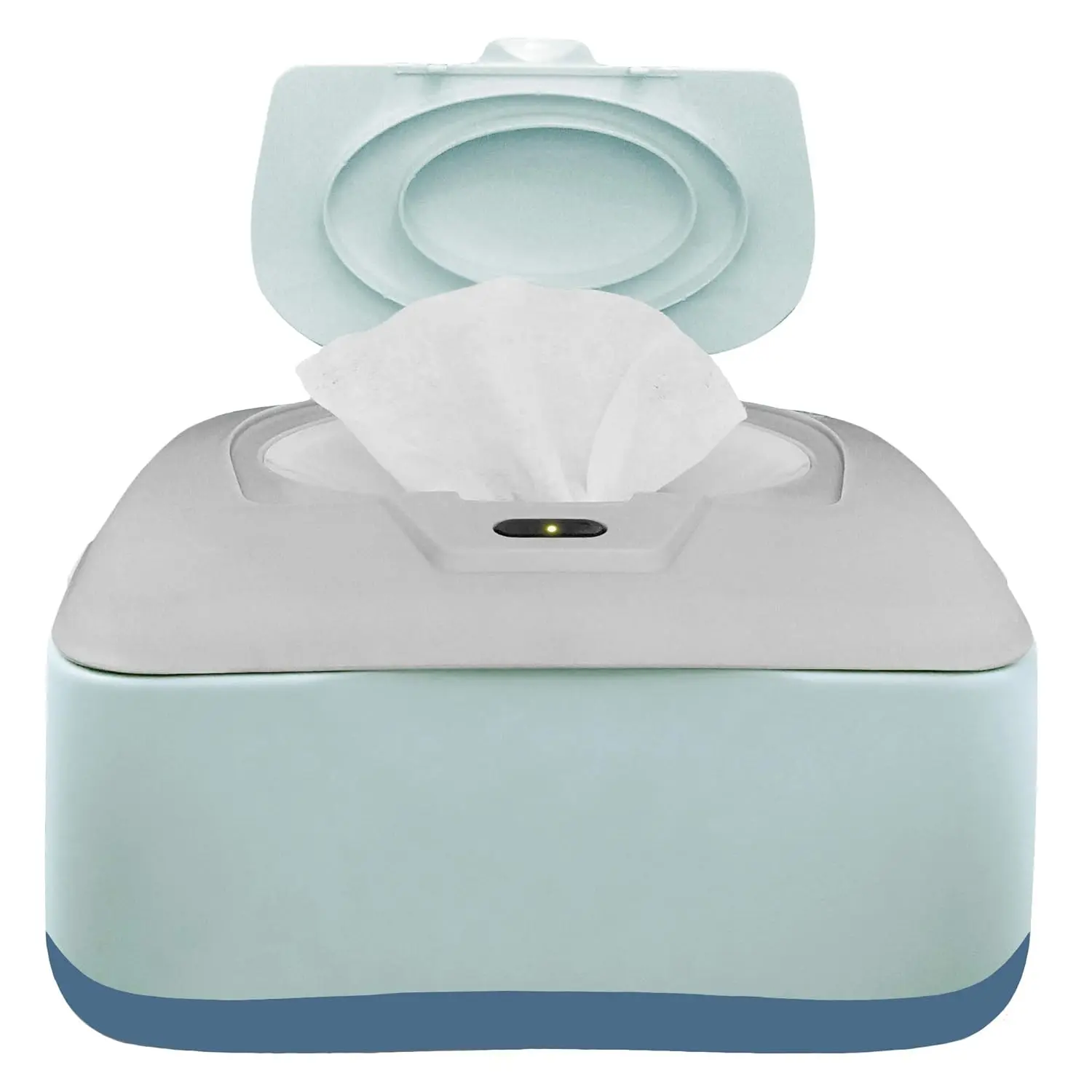 Wet Wipe Warmer and Wet Wipe Dispenser, Holder and Case - with Easy Press On/Off ,    (Blue/Grey) - Only At